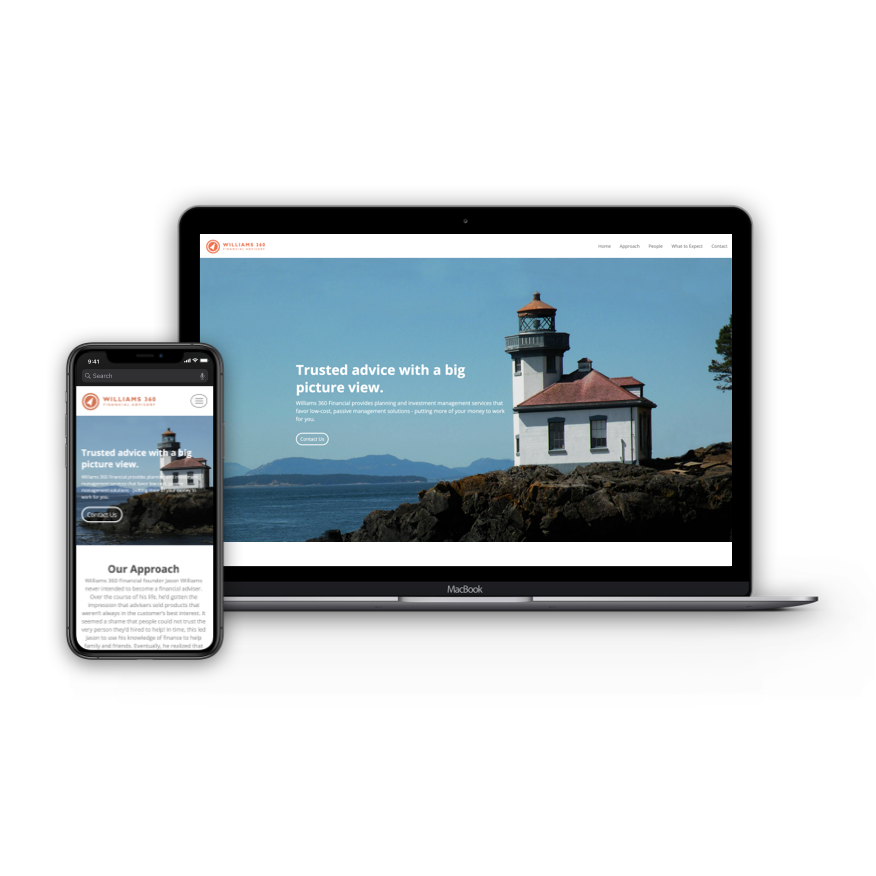 Mockup of desktop and mobile website